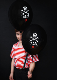 Latex Ballonnen "Pirates" Zwart/Wit/Rood (10 stuks)