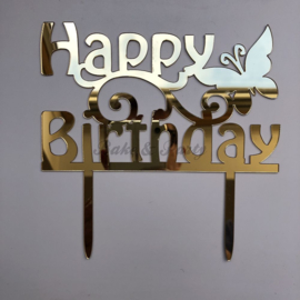 Taart Topper Acryl "Happy Birthday" (12)