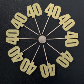 Cupcake Toppers "40" (10 stuks)