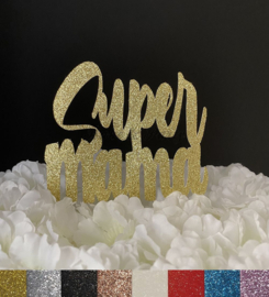 Taart Topper Carton "Super Mama"