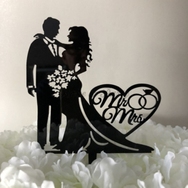 Taart Topper Acryl "Mr & Mrs" (8)