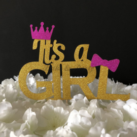 Taart Topper Carton "It's a Girl" (5)