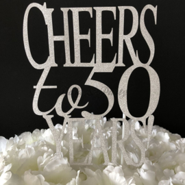 Taart Topper Carton "Cheers to 50 Years"