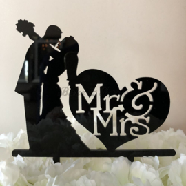 Taart Topper Acryl "Mr & Mrs" (12)