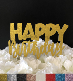 Taart Topper Carton "Happy Birthday" (6)