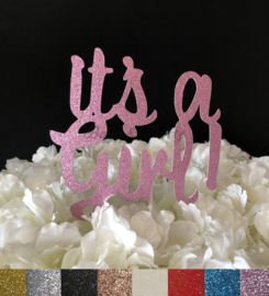 Taart Topper Carton "It's a Girl" (6)