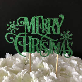 Taart Topper Carton "Merry Christmas" (1)