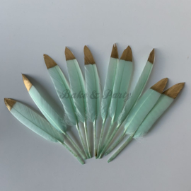 Ganzeveren Mint Groen/Goud (10 stuks)