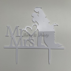 Taart Topper Acryl "Mr & Mrs" (2)