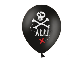 Latex Ballonnen "Pirates" Zwart/Wit/Rood (10 stuks)