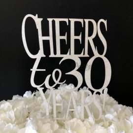 Taart Topper Carton "Cheers to 30 Years"