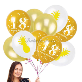 Latex Ballonnen Set "18 Happy Birthday" (1) (10 stuks)
