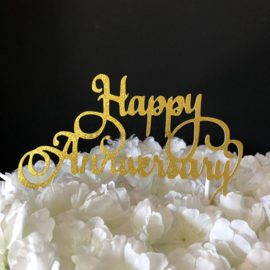 Taart Topper Carton "Happy Anniversary" (1)