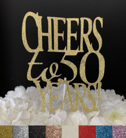 Taart Topper Carton "Cheers to 50 Years"