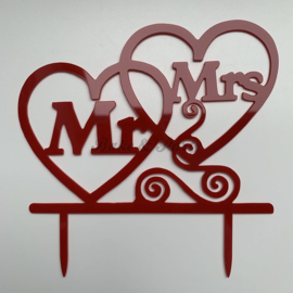 Taart Topper Acryl "Mr & Mrs" (5)