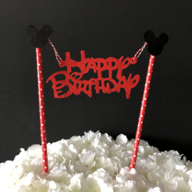 Taart Topper Vilt "Happy Birthday" (4)