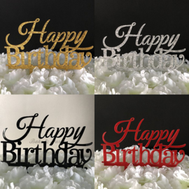 Taart Topper Acryl "Happy Birthday" (1)