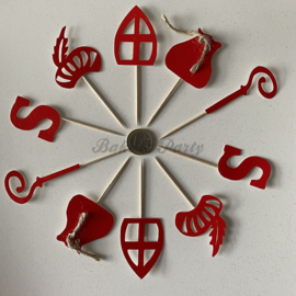 Cupcake Toppers "Sinterklaas" (10 stuks)