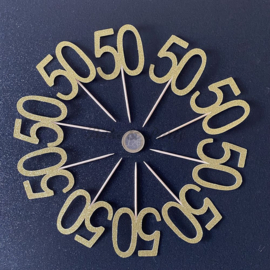 Cupcake Toppers "50" (10 stuks)