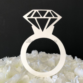 Taart Topper Carton "Ring met Diamant"