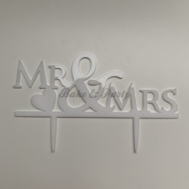 Taart Topper Acryl "Mr & Mrs" (1)