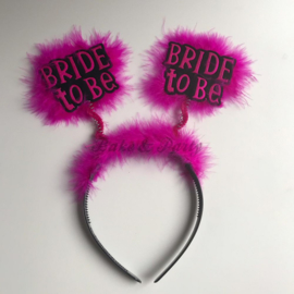 Tiara "Bride To Be" Zwart-Roze