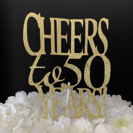 Taart Topper Carton "Cheers to 50 Years"