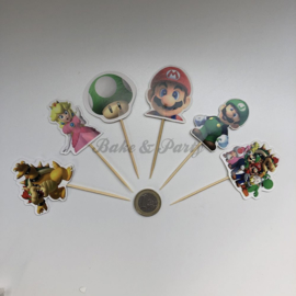 Cupcake Toppers "Super Mario" (24 stuks)