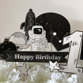 Taart Toppers Carton "Happy Birthday 1" (10 stuks)