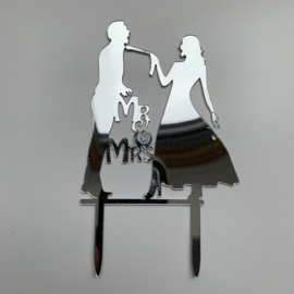 Taart Topper Acryl "Mr & Mrs" (7)