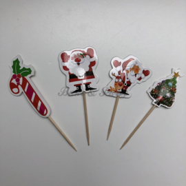 Cupcake Toppers "Kerst" (24 stuks)