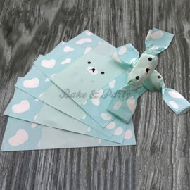 Bonbon/Snoep Papier "Beertje" Blauw (50 stuks)