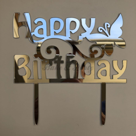 Taart Topper Acryl "Happy Birthday" (12)