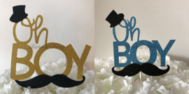 Taart Topper Carton "Oh Boy"