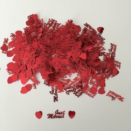 Decoratie Confetti "Just Married" Rood (380 stuks)