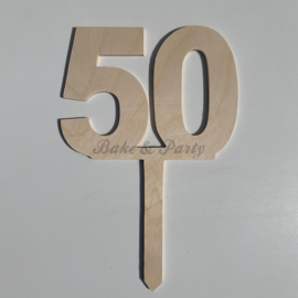 Taarttopper "50" Hout (handgemaakt)