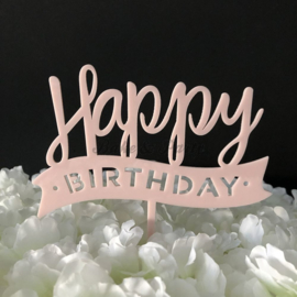 Taart Topper Acryl "Happy Birthday" (4)