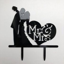 Taart Topper Acryl "Mr & Mrs" (12)