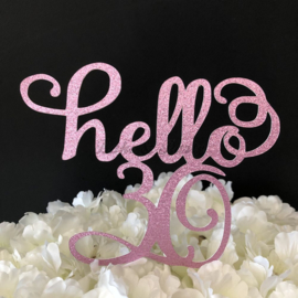 Taart Topper Carton "Hello 30"