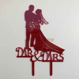 Taart Topper Acryl "Mr & Mrs" (10)