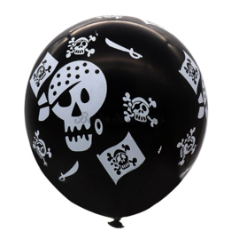 Latex Ballonnen "Pirates" (2) Zwart/Wit (10 stuks)
