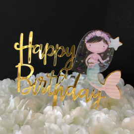 Taart Topper Acryl "Happy Birthday" (11)