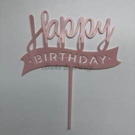 Taart Topper Acryl "Happy Birthday" (4)