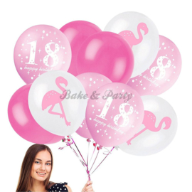 Latex Ballonnen Set "18 Happy Birthday" (2) (10 stuks)