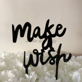 Taart Topper Acryl "Make A Wish"