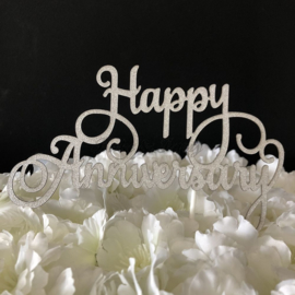 Taart Topper Carton "Happy Anniversary" (1)