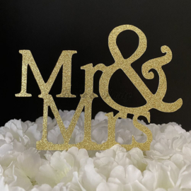 Taart Topper Carton "Mr & Mrs" (2)