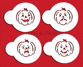 Designer Stencils - "Jack O Lantern Faces" (4 stuks)