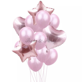 Folie & Latex Ballonnen Party Set Roze (14 stuks)