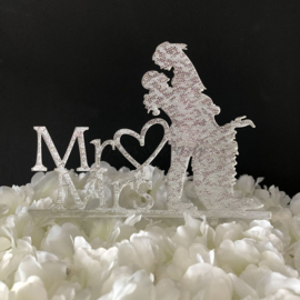 Taart Topper Acryl "Mr & Mrs" (2)